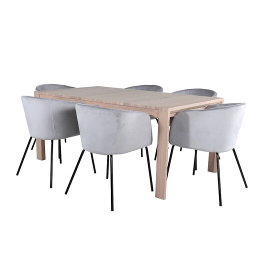 Venture Home Spisegruppe Venture Home Shy med 6 Bergen Stoler Fløyel GR22030