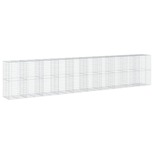 Gabionkurv med deksel 1000x100x200 cm galvanisert jern Gabionkurv med deksel 1000x100x200 cm galvanisert jern