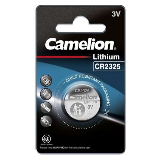 Camelion CR2325 litium knappcellebatteri 3V 190mAh 1-pk Camelion CR2325 litium knappcellebatteri 3V 190mAh 1-pk