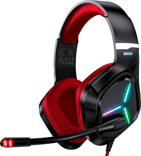 Vertux Blitz 7.1 Surround Gaming Headset USB Rød