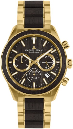 Jacques Lemans Herreklokke 1 2115L Eco Power Solar Brun/Gulltonet