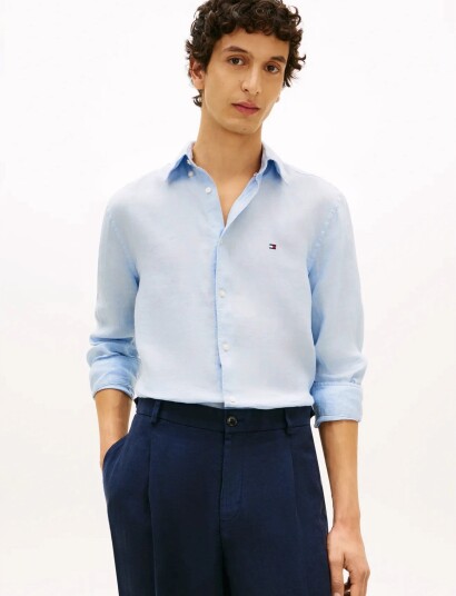 Tommy Hilfiger Pigment Dyed Li Solid Rf Shirt Blue XXL Tommy Hilfiger Pigment Dyed Li Solid Rf Shirt Blue XXL