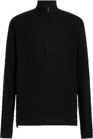 Icebreaker Men Mer 400 Realfleece Grid Ls Half Zip Black M