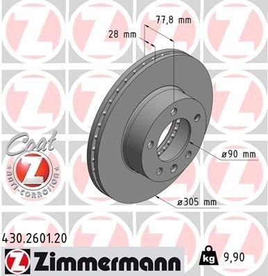 ZIMMERMANN 430.2601.20 Bremseskive