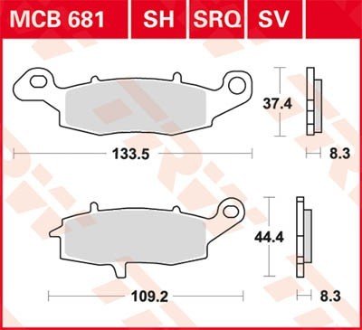 Bremseklosser TRW MCB681SH