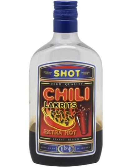 Tyrker Shot med Extra Hot Chili Lakris Smak Bland Din Egen Shot