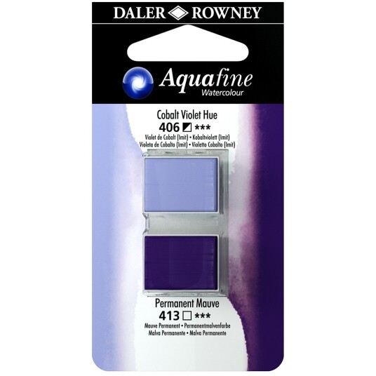 Aquafine Aquarelle Half pan Duo Cobalt Violet Hue/Mauve