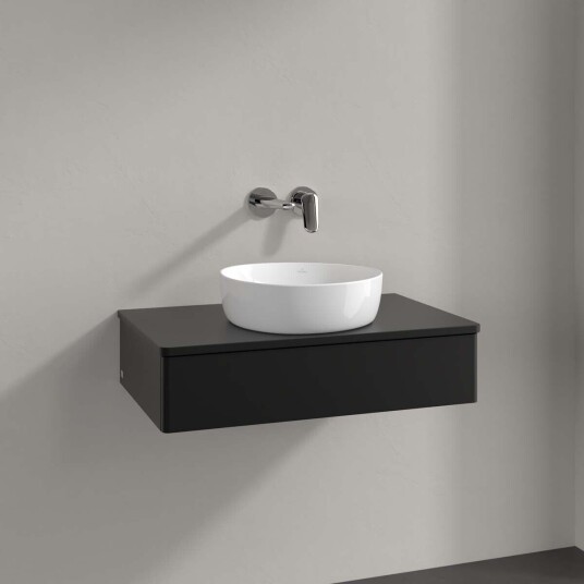 Villeroy & Boch Antao Servantskap med 1 skuff 80x50x19 cm u/lys Sort Matt