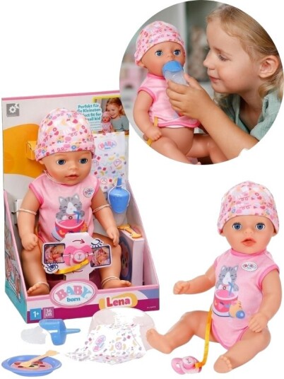 Baby Born Lena Rosa 36cm Interaktiv Dukke Med 7 Naturtro Funksjoner