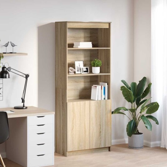 Highboard sonoma eik 70x35x180 cm konstruert tre