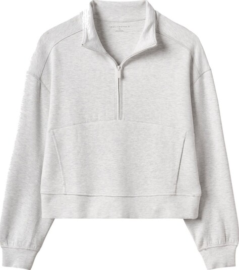Travis Mathew Skyloft Soft 1/2 Zip Golfgenser dame Heather Light Grey XX Large