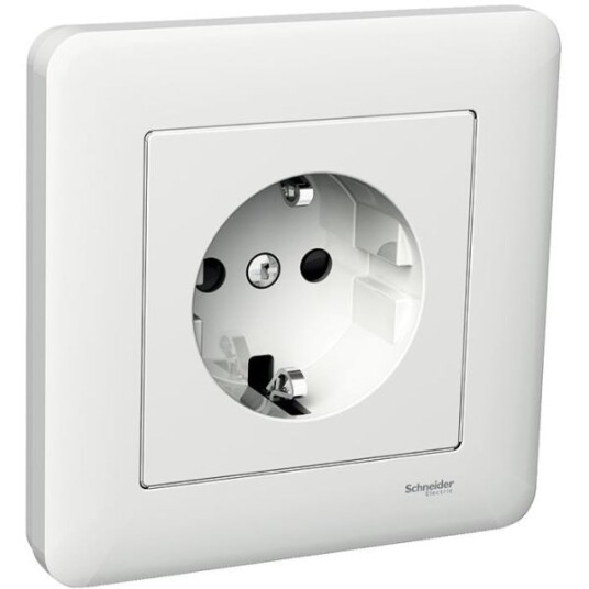 Schneider Electric Exxact WDE002376 Stikkontakt jordet, 1-veis, med heldeksel