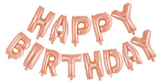 Globos Europe Ballonggirlander Happy Birthday Roségull