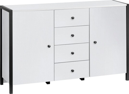 Plattpark Sideboard 120x35 cm - Hvit/Svart