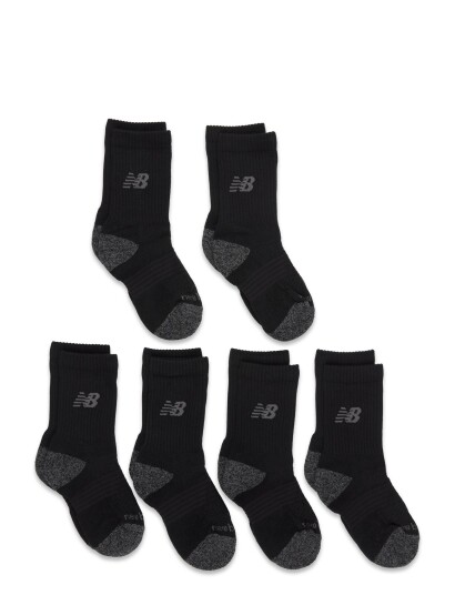 New Balance Youth Active Crew Socks 6 Pack Black M New Balance Youth Active Crew Socks 6 Pack Black M