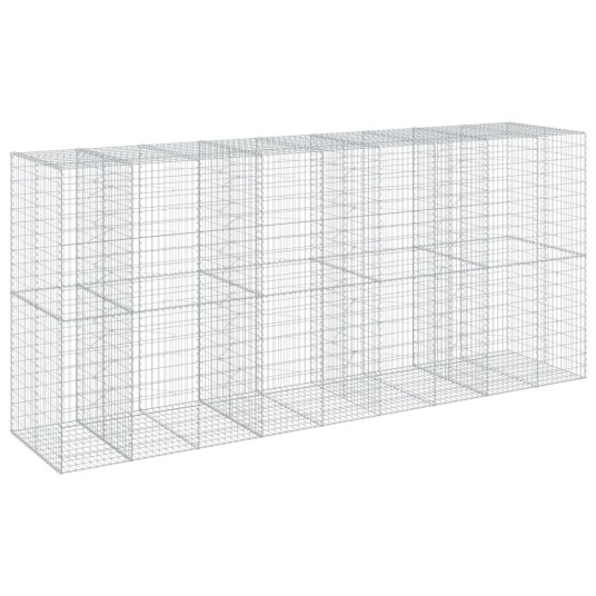 Gabionkurv med deksel 450x100x200 cm galvanisert jern Gabionkurv med deksel 450x100x200 cm galvanisert jern