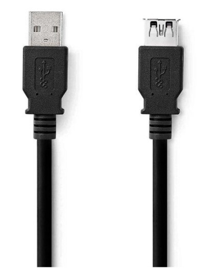 Nedis USB-kabel | USB 3.2 Gen 1 | USB-A Han | USB-A Hun | 5 Gbps | Nikkel belagt | 2.00 m | Rund | PVC | Sort | Label Nedis USB-kabel | USB 3.2 Gen 1 | USB-A Han | USB-A Hun | 5 Gbps | Nikkel belagt | 2.00 m | Rund | PVC | Sort | Label