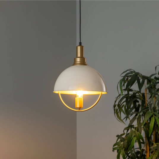 Avonni Hengelampe AV-4106-M35-BBY antikk-gull/hvit