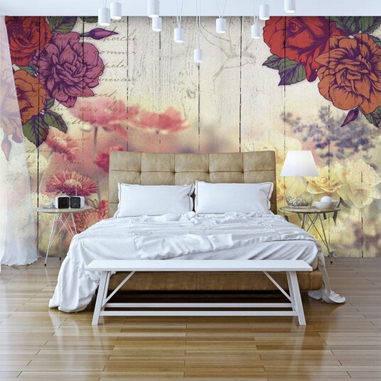 Fototapet Vintage Flowers 100x70 - Artgeist sp. z o. o.