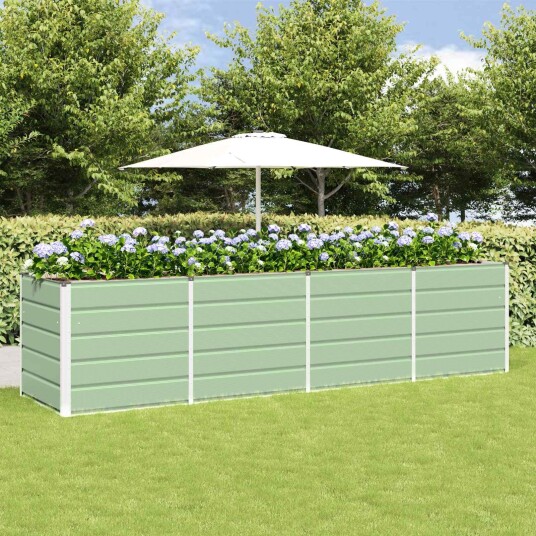 vidaXL Plantekassed grønn 320 x 80 x 75 cm Stål