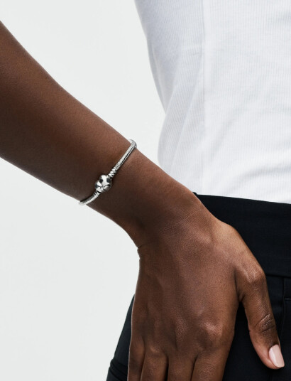 Pandora Silver Bracelet With Heart-Shaped Clasp - Silver - 16 CM Pandora Silver Bracelet With Heart-Shaped Clasp - Silver - 16 CM