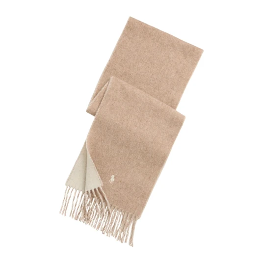 Polo Ralph Lauren Reversible Wool Scarf Taupe