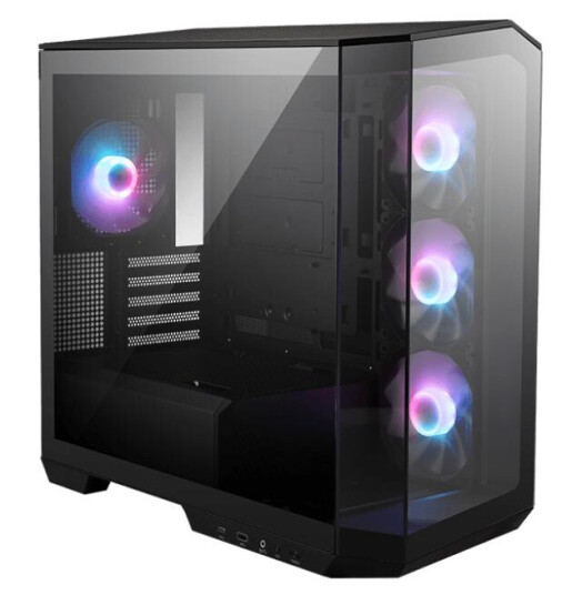 MSI MAG PANO M100R Micro Tower Kabinett med Herdet Glass Sort