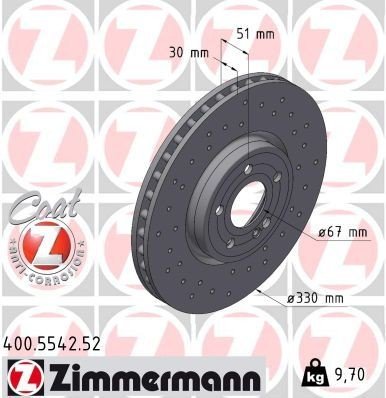 Bremseskive ZIMMERMANN 400.5542.52