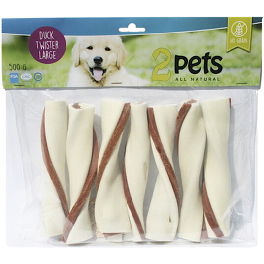 2 Pets Tuggtwister Duck 80 g Tyggebein for Hund