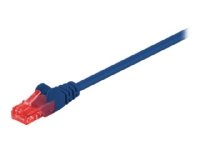 MicroConnect - Nettverkskabel - RJ-45 (hann) til RJ-45 (hann) - 25 cm - 6 mm - UTP - CAT 6 - rund, uten hindringer, flertrådet - blå
