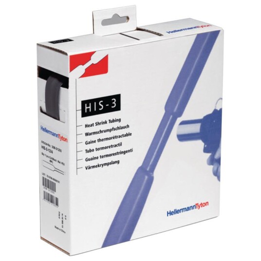 Hellermann Tyton HIS 3 Krympeslange 3:1 svart 1,5/0,5 mm 10 m Installasjonsmaterial