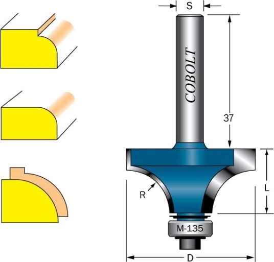 Cobolt 217-150 Avrundingsfres R=15 D=43 L=22 Maskintilbehør & forbruk