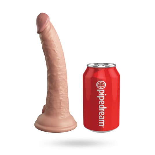 King Cock Elite 18CM Vibrating Silicone Dual Density Cock with Remote Light