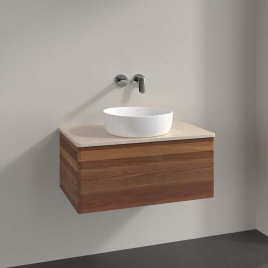 Villeroy & Boch Antao Servantskap med 1 skuff 80x50x36 cm m/lys Valnøtt/Crème Villeroy & Boch Antao Servantskap med 1 skuff 80x50x36 cm m/lys Valnøtt/Crème