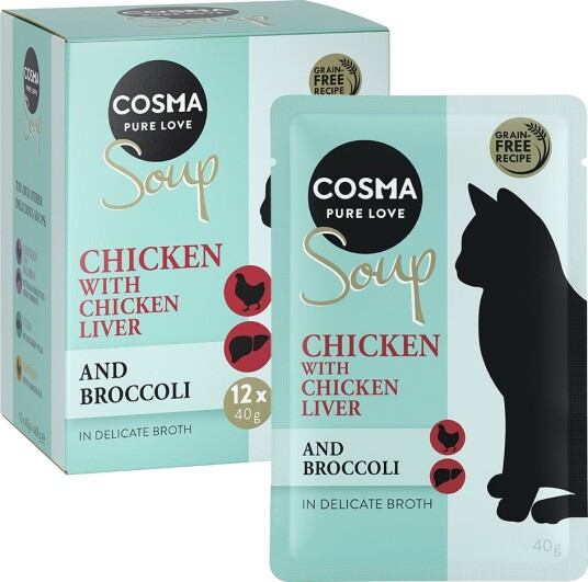 Cosma Soup Kylling & Kyllinglever Med Brokkoli 24 X 40 G