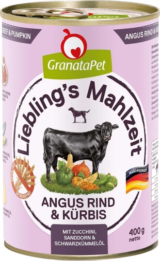 Granatapet Våtfôr Liebling'S Måltid Angus Og Gresskar Oksekjøtt 6 X 400 G
