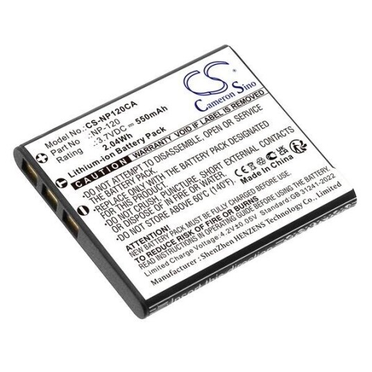CAS. Exilim Zoom EX-ZS10 batteri (630 mAh 3.7 V)
