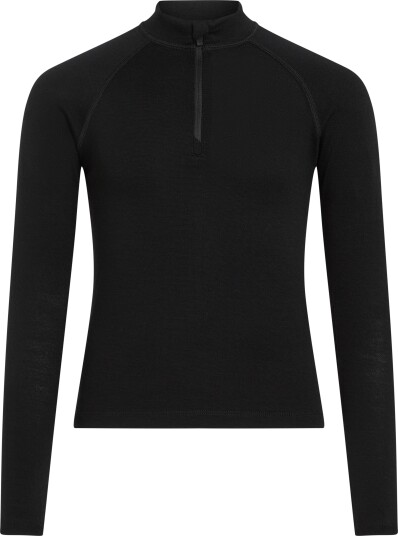 Icebreaker Kids" 260 Tech Long Sleeve Half Zip Black 10