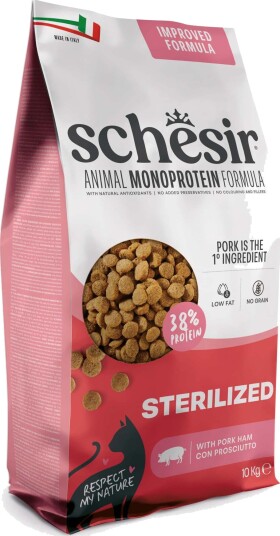 Schesir tørrfôr Sterilised & Light med skinke 2 x 10 kg