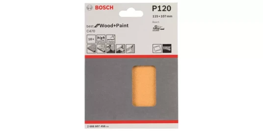 Bosch Slipeblad Borrelås 115x107mm K120 Bosch Slipeblad Borrelås 115x107mm K120