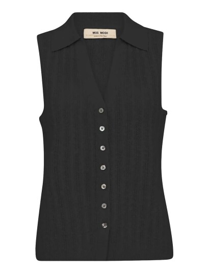 MOS MOSH Mmrinja Marisol Line Knit Top Black M MOS MOSH Mmrinja Marisol Line Knit Top Black M