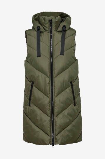 JDY   Vest jdySkylar Padded Hood Waistcoat Otw   Grønn