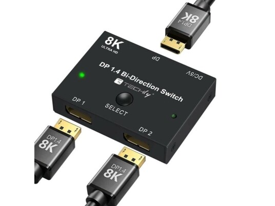 Techly Idata-Dp-2Dp-8Kt, Displayport, Sort, 32,4 Gbit/S, 8K Ultra Hd, 5 V, 80 Mm Techly Idata-Dp-2Dp-8Kt, Displayport, Sort, 32,4 Gbit/S, 8K Ultra Hd, 5 V, 80 Mm