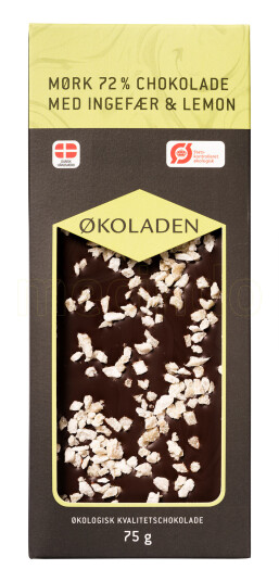 Økoladen Sjokolade Mørk Ingefær/lemon Ø 72% 75g