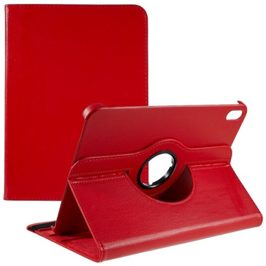 INCOVER iPad 10.9" (2022) Klassisk Skinn Deksel m. 360⁰ Stativfunksjon - Rød