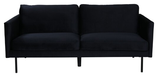 Venture Home Design Zoom 2-pers. sofa, Sort Velour 1731177-01-39 1666912-03-0