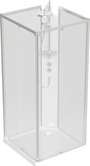 Contura Showerama Comfort Square Dusjkabinett 900x900 mm Børstet aluminium, Baderom
