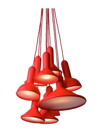 Established & Sons FAKKEL LYS BUNCH S10 Taklampe H180 Rød Established & Sons FAKKEL LYS BUNCH S10 Taklampe H180 Rød