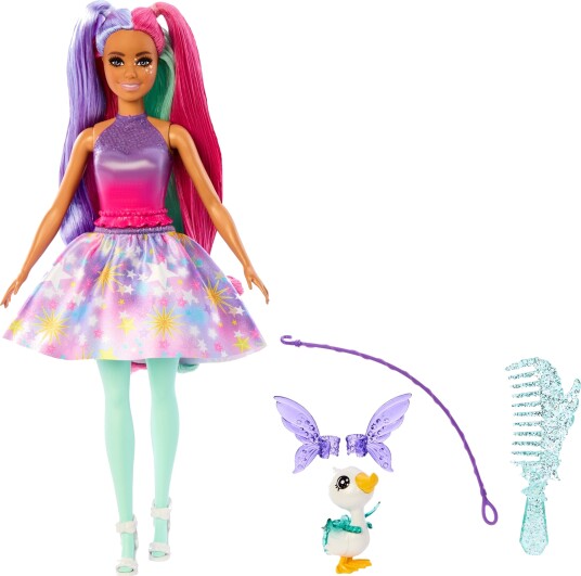Barbie A Touch Of Magic Dukke Magisk Antrekk Kjæledyr Og Tilbehør 3+ år