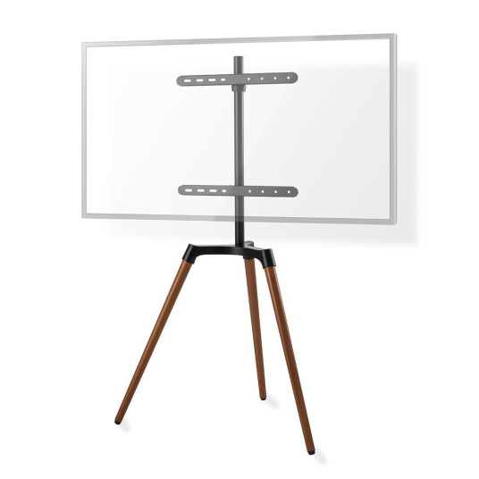 Nedis Roterbart TV-Gulvstativ i Aluminium/Stål for 50-65" Skjermer - Svart/Bøk